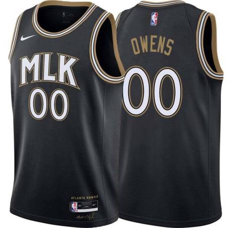 Black_City Red Owens Hawks Twill Jersey Atlanta #00