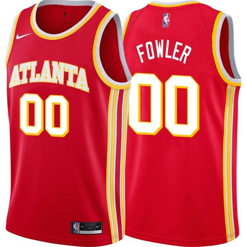 Torch_Red Jerry Fowler Hawks Twill Jersey Atlanta #00