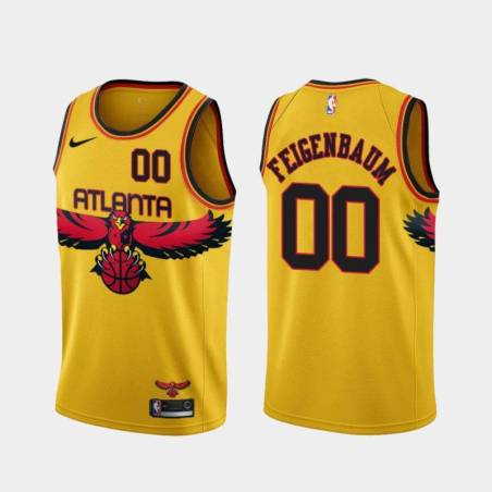 Yellow_City George Feigenbaum Hawks Twill Jersey Atlanta #00