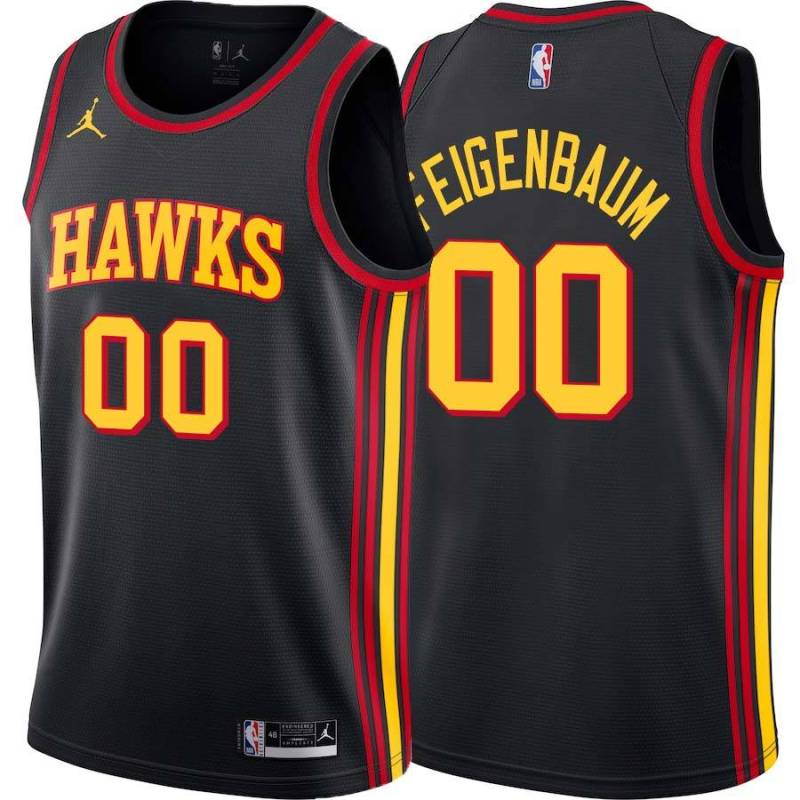 Black George Feigenbaum Hawks Twill Jersey Atlanta #00