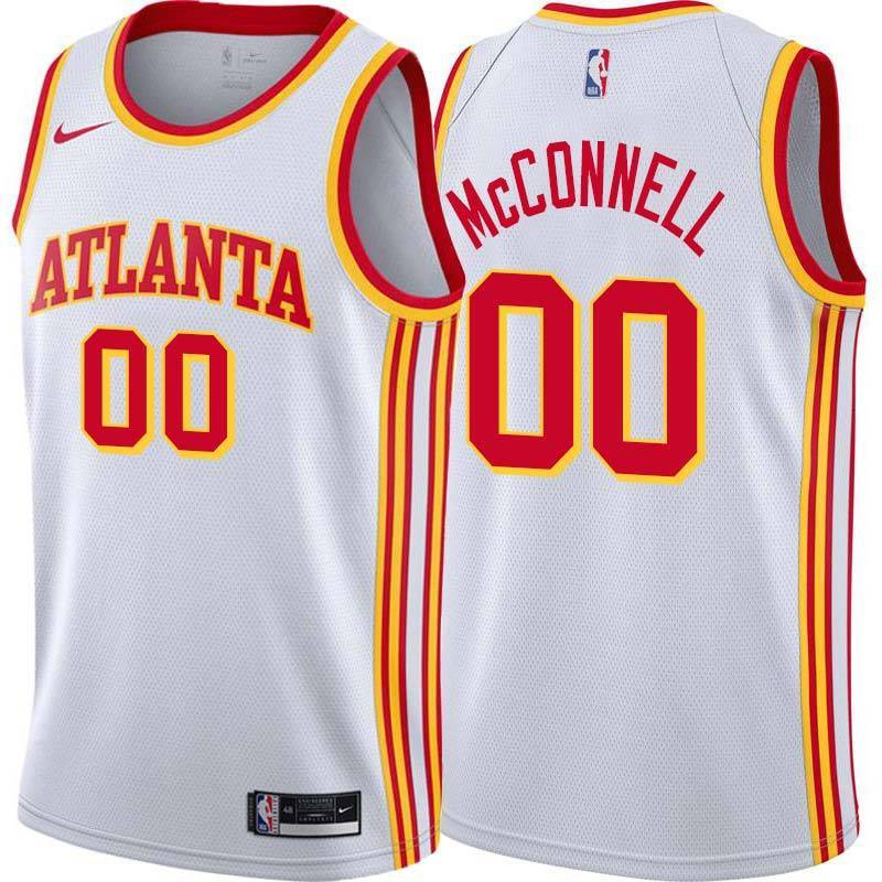 White Bucky McConnell Hawks Twill Jersey Atlanta #00