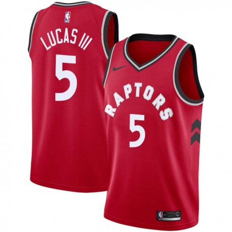 Red John Lucas III Twill Basketball Jersey -Raptors #5 Lucas III Twill Jerseys, FREE SHIPPING