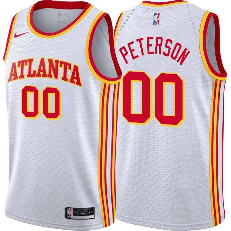 White Bob Peterson Hawks Twill Jersey Atlanta #00