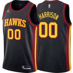 Black Bob Harrison Hawks Twill Jersey Atlanta #00