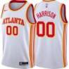 White Bob Harrison Hawks Twill Jersey Atlanta #00