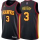 Black Aaron Holiday Hawks Twill Jersey Atlanta #3