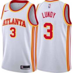 White Seth Lundy Hawks Twill Jersey Atlanta #3