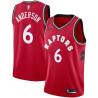 Red Alan Anderson Twill Basketball Jersey -Raptors #6 Anderson Twill Jerseys, FREE SHIPPING