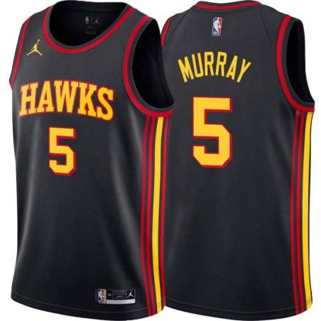 Black Dejounte Murray Hawks Twill Jersey Atlanta #5
