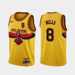 Yellow_City Patty Mills Hawks Twill Jersey Atlanta #8