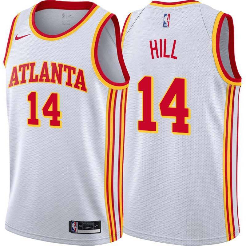 White Malcolm Hill Hawks Twill Jersey Atlanta #14