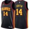 Black AJ Griffin Hawks Twill Jersey Atlanta #14
