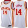 White AJ Griffin Hawks Twill Jersey Atlanta #14
