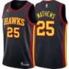 Black Garrison Mathews Hawks Twill Jersey Atlanta #25