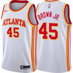 White Chaundee Brown Jr. Hawks Twill Jersey Atlanta #45
