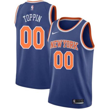 Blue Jacob Toppin Knicks Twill Jersey