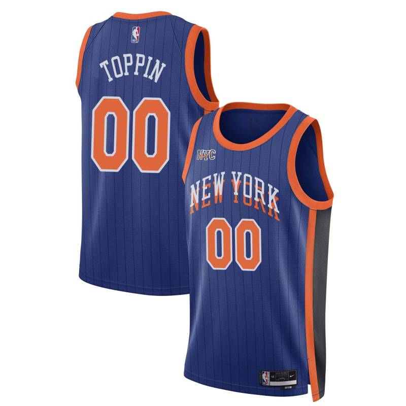 23-24City Jacob Toppin Knicks Twill Jersey