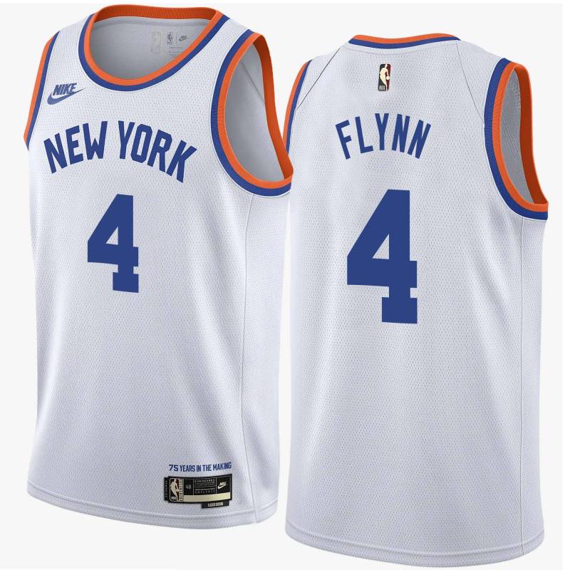 White Classic Malachi Flynn Knicks Twill Jersey