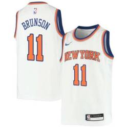 White Jalen Brunson Knicks Twill Jersey