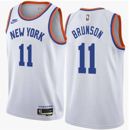 White Classic Jalen Brunson Knicks Twill Jersey