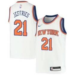 White DaQuan Jeffries Knicks Twill Jersey