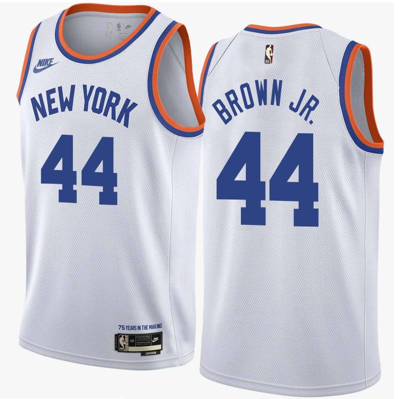 White Classic Charlie Brown Jr. Knicks Twill Jersey
