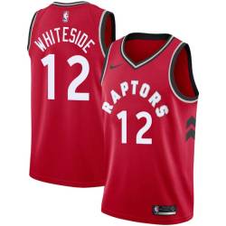 Red Donald Whiteside Twill Basketball Jersey -Raptors #12 Whiteside Twill Jerseys, FREE SHIPPING