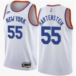 White Classic Isaiah Hartenstein Knicks Twill Jersey