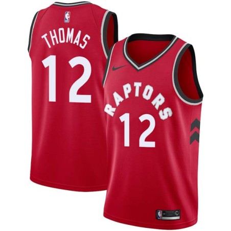 Red John Thomas Twill Basketball Jersey -Raptors #12 Thomas Twill Jerseys, FREE SHIPPING