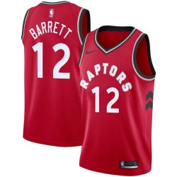 Red Andre Barrett Twill Basketball Jersey -Raptors #12 Barrett Twill Jerseys, FREE SHIPPING