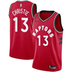 Red Doug Christie Twill Basketball Jersey -Raptors #13 Christie Twill Jerseys, FREE SHIPPING