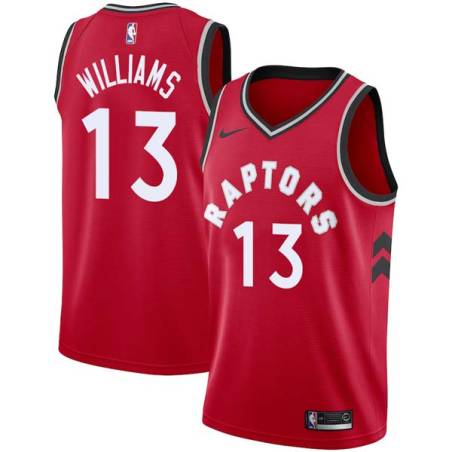 Red Jerome Williams Twill Basketball Jersey -Raptors #13 Williams Twill Jerseys, FREE SHIPPING