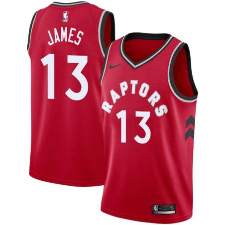 Red Mike James Twill Basketball Jersey -Raptors #13 James Twill Jerseys, FREE SHIPPING