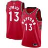 Red Linton Johnson Twill Basketball Jersey -Raptors #13 Johnson Twill Jerseys, FREE SHIPPING