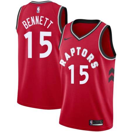 Red Anthony Bennett Twill Basketball Jersey -Raptors #15 Bennett Twill Jerseys, FREE SHIPPING