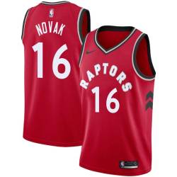 Red Steve Novak Twill Basketball Jersey -Raptors #16 Novak Twill Jerseys, FREE SHIPPING