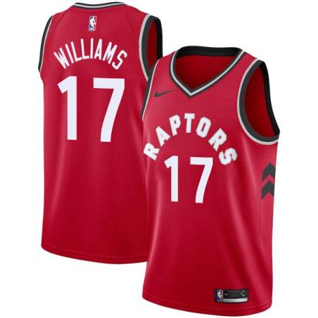 Red Eric Williams Twill Basketball Jersey -Raptors #17 Williams Twill Jerseys, FREE SHIPPING