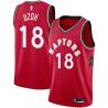 Red Ben Uzoh Twill Basketball Jersey -Raptors #18 Uzoh Twill Jerseys, FREE SHIPPING