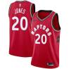 Red Fred Jones Twill Basketball Jersey -Raptors #20 Jones Twill Jerseys, FREE SHIPPING