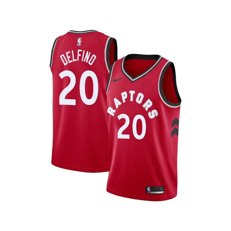 Red Carlos Delfino Twill Basketball Jersey -Raptors #20 Delfino Twill Jerseys, FREE SHIPPING