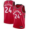 Red Morris Peterson Twill Basketball Jersey -Raptors #24 Peterson Twill Jerseys, FREE SHIPPING