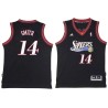 Black Throwback Jason Smith Twill Basketball Jersey -76ers #14 Smith Twill Jerseys, FREE SHIPPING