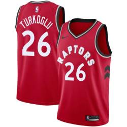 Red Hedo Turkoglu Twill Basketball Jersey -Raptors #26 Turkoglu Twill Jerseys, FREE SHIPPING