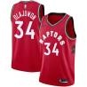 Red Hakeem Olajuwon Twill Basketball Jersey -Raptors #34 Olajuwon Twill Jerseys, FREE SHIPPING