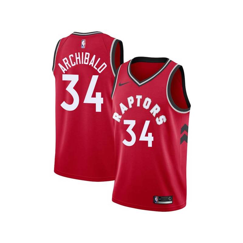 Red Robert Archibald Twill Basketball Jersey -Raptors #34 Archibald Twill Jerseys, FREE SHIPPING