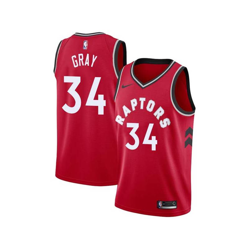 Red Aaron Gray Twill Basketball Jersey -Raptors #34 Gray Twill Jerseys, FREE SHIPPING