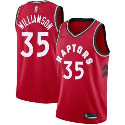 Red Corliss Williamson Twill Basketball Jersey -Raptors #35 Williamson Twill Jerseys, FREE SHIPPING