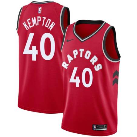 Red Tim Kempton Twill Basketball Jersey -Raptors #40 Kempton Twill Jerseys, FREE SHIPPING