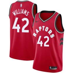 Red Walt Williams Twill Basketball Jersey -Raptors #42 Williams Twill Jerseys, FREE SHIPPING