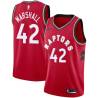 Red Donyell Marshall Twill Basketball Jersey -Raptors #42 Marshall Twill Jerseys, FREE SHIPPING